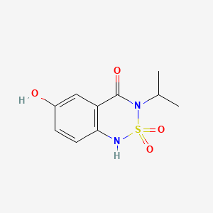 6-Hydroxy-3-isopropyl-1H-benzo[c][1,2,6]thiadiazin-4(3H)-one 2,2-dioxide chemical structure (CAS 60374-42-7)