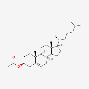 (3S,8S,9S,10R,13R,14S,17R)-10,13-Dimethyl-17-((R)-6-methylheptan-2-yl)-2,3,4,7,8,9,10,11,12,13,14,15,16,17-tetradecahydro-1H-cyclopenta[a]phenanthren-3-yl acetate chemical structure (CAS 604-35-3)