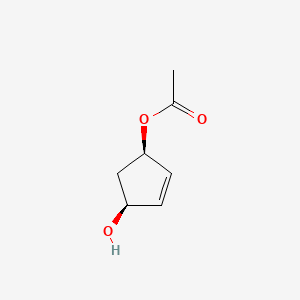 rel-(1R,4S)-4-Hydroxycyclopent-2-en-1-yl acetate chemical structure (CAS 60410-18-6)