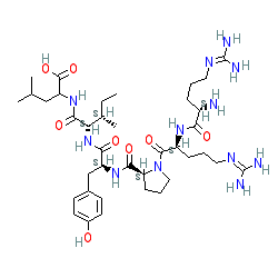 L-Arginyl-L-arginyl-L-prolyl-L-tyrosyl-L-isoleucyl-L-leucine chemical structure (CAS 60482-95-3)
