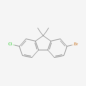 2-Bromo-7-chloro-9,9-dimethyl-9H-fluorene chemical structure (CAS 605630-37-3)