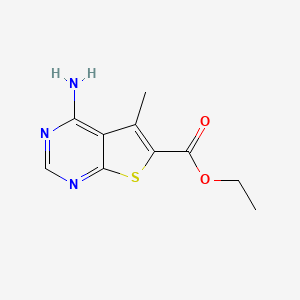 Ethyl 4-amino-5-methylthieno[2,3-d]pyrimidine-6-carboxylate chemical structure (CAS 60598-74-5)