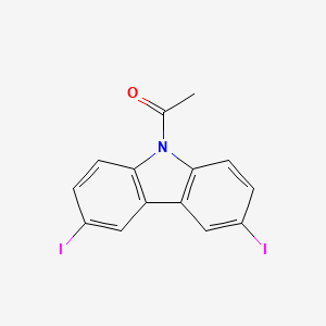1-(3,6-Diiodo-9H-carbazol-9-yl)ethanone chemical structure (CAS 606129-89-9)