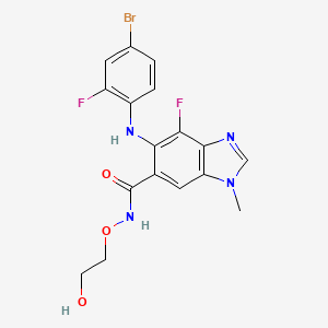 5-((4-Bromo-2-fluorophenyl)amino)-4-fluoro-N-(2-hydroxyethoxy)-1-methyl-1H-benzo[d]imidazole-6-carboxamide chemical structure (CAS 606143-89-9)