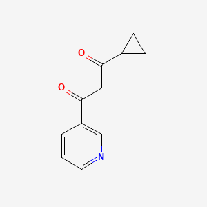 1-Cyclopropyl-3-(pyridin-3-yl)propane-1,3-dione chemical structure (CAS 60651-49-2)