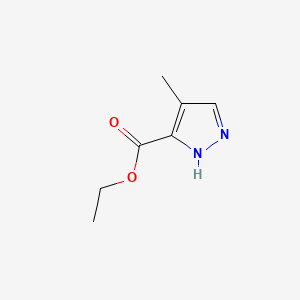 Ethyl 4-methyl-1H-pyrazole-3-carboxylate chemical structure (CAS 6076-12-6)
