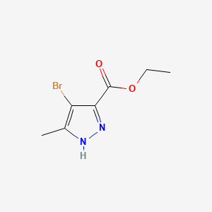 Ethyl 4-bromo-5-methyl-1H-pyrazole-3-carboxylate chemical structure (CAS 6076-14-8)