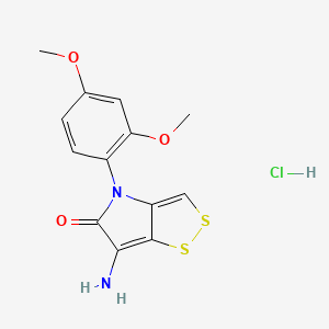6-Amino-4-(2,4-dimethoxyphenyl)-[1,2]dithiolo[4,3-b]pyrrol-5(4H)-one hydrochloride chemical structure (CAS 608132-51-0)