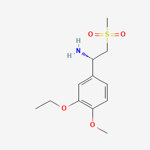 (S)-1-(3-Ethoxy-4-methoxyphenyl)-2-(methylsulfonyl)ethanamine chemical structure (CAS 608141-42-0)