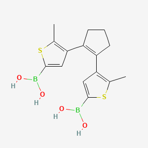 (4,4'-(Cyclopent-1-ene-1,2-diyl)bis(5-methylthiophene-4,2-diyl))diboronic acid chemical structure (CAS 608528-48-9)