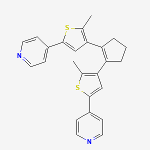1,2-Bis(2-methyl-5-(pyridin-4-yl)thiophen-3-yl)cyclopent-1-ene chemical structure (CAS 608528-49-0)