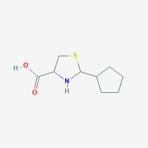 2-Cyclopentylthiazolidine-4-carboxylic acid chemical structure (CAS 60864-92-8)