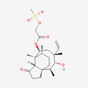 (3AS,4S,5S,7R,8R,9S,9aR,12R)-8-hydroxy-4,7,9,12-tetramethyl-3-oxo-7-vinyldecahydro-4,9a-propanocyclopenta[8]annulen-5-yl 2-((methylsulfonyl)oxy)acetate chemical structure (CAS 60924-38-1)