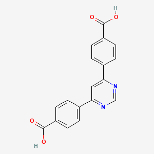 4,4'-(Pyrimidine-4,6-diyl)dibenzoic acid chemical structure (CAS 609356-00-5)