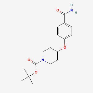 tert-Butyl 4-(4-carbamoylphenoxy)piperidine-1-carboxylate chemical structure (CAS 609781-33-1)