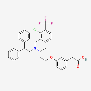 (R)-2-(3-(3-((2-Chloro-3-(trifluoromethyl)benzyl)(2,2-diphenylethyl)amino)butoxy)phenyl)acetic acid chemical structure (CAS 610318-54-2)