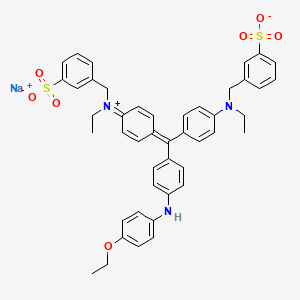 N-[4-[[4-[(4-Ethoxyphenyl)amino]phenyl][4-[ethyl[(3-sulfophenyl)methyl]amino]phenyl]methylene]-2,5-cyclohexadien-1-ylidene]-N-ethyl-3-sulfo-benzenemethanaminium inner salt, sodium salt (1:1) chemical structure (CAS 6104-59-2)