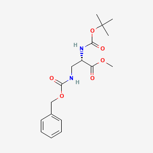 Methyl (S)-3-(((benzyloxy)carbonyl)amino)-2-((tert-butoxycarbonyl)amino)propanoate chemical structure (CAS 61040-22-0)