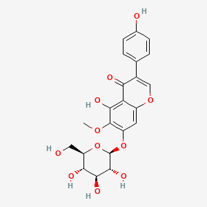 5-Hydroxy-3-(4-hydroxyphenyl)-6-methoxy-7-(((2S,3R,4S,5S,6R)-3,4,5-trihydroxy-6-(hydroxymethyl)tetrahydro-2H-pyran-2-yl)oxy)-4H-chromen-4-one chemical structure (CAS 611-40-5)