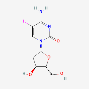 4-Amino-1-((2R,4S,5R)-4-hydroxy-5-(hydroxymethyl)tetrahydrofuran-2-yl)-5-iodopyrimidin-2(1H)-one chemical structure (CAS 611-53-0)