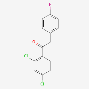 1-(2,4-Dichlorophenyl)-2-(4-fluorophenyl)ethanone chemical structure (CAS 611220-24-7)