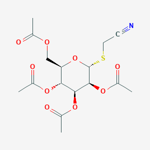 (2R,3R,4S,5S,6R)-2-(Acetoxymethyl)-6-((cyanomethyl)thio)tetrahydro-2H-pyran-3,4,5-triyl triacetate chemical structure (CAS 61145-39-9)