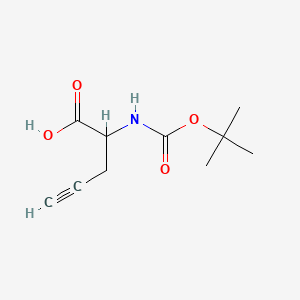 2-((tert-Butoxycarbonyl)amino)pent-4-ynoic acid chemical structure (CAS 61172-66-5)