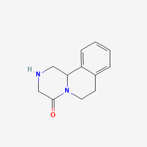 1,2,3,6,7,11b-Hexahydro-4H-pyrazino[2,1-a]isoquinolin-4-one chemical structure (CAS 61196-37-0)