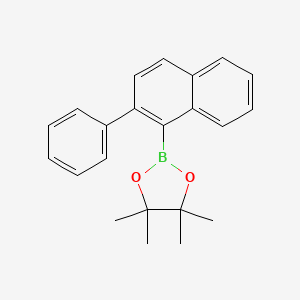 4,4,5,5-Tetramethyl-2-(2-phenylnaphthalen-1-yl)-1,3,2-dioxaborolane chemical structure (CAS 612086-25-6)