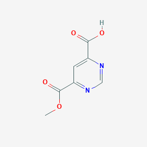 6-(Methoxycarbonyl)pyrimidine-4-carboxylic acid chemical structure (CAS 612088-38-7)