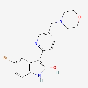 5-Bromo-3-(5-(morpholinomethyl)pyridin-2-yl)-1H-indol-2-ol chemical structure (CAS 612488-09-2)
