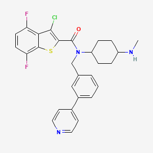 3-Chloro-4,7-difluoro-N-(trans-4-(methylamino)cyclohexyl)-N-(3-(pyridin-4-yl)benzyl)benzo[b]thiophene-2-carboxamide chemical structure (CAS 612542-14-0)