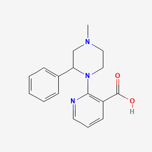 2-(4-Methyl-2-phenylpiperazin-1-yl)nicotinic acid chemical structure (CAS 61338-13-4)