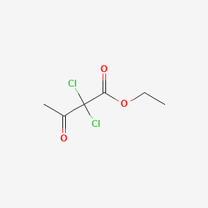Ethyl 2,2-dichloro-3-oxobutanoate chemical structure (CAS 6134-66-3)