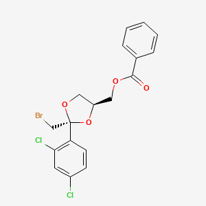 (cis-2-(Bromomethyl)-2-(2,4-dichlorophenyl)-1,3-dioxolan-4-yl)methyl benzoate chemical structure (CAS 61397-56-6)