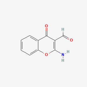 2-Amino-4-oxo-4H-chromene-3-carbaldehyde chemical structure (CAS 61424-76-8)
