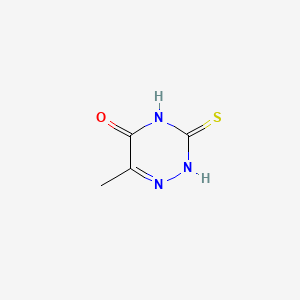 6-Methyl-3-thioxo-3,4-dihydro-1,2,4-triazin-5(2H)-one chemical structure (CAS 615-76-9)