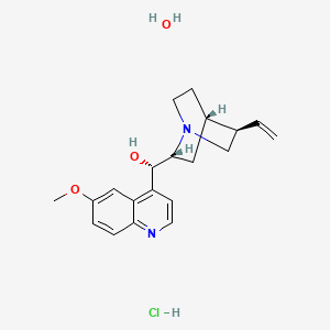 (S)-(6-Methoxyquinolin-4-yl)((1S,2R,4S,5R)-5-vinylquinuclidin-2-yl)methanol hydrochloride hydrate chemical structure (CAS 6151-40-2)