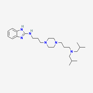 N-(3-(4-(3-(Diisobutylamino)propyl)piperazin-1-yl)propyl)-1H-benzo[d]imidazol-2-amine chemical structure (CAS 615539-20-3)