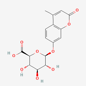 (2S,3S,4S,5R,6S)-3,4,5-Trihydroxy-6-((4-methyl-2-oxo-2H-chromen-7-yl)oxy)tetrahydro-2H-pyran-2-carboxylic acid chemical structure (CAS 6160-80-1)