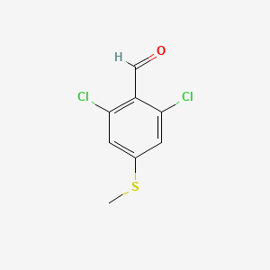 2,6-Dichloro-4-(methylthio)benzaldehyde chemical structure (CAS 616196-04-4)