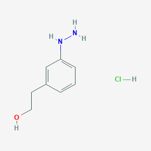 2-(3-Hydrazinylphenyl)ethan-1-ol hydrochloride chemical structure (CAS 616880-10-5)