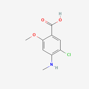 5-Chloro-2-methoxy-4-(methylamino)benzoic acid chemical structure (CAS 61694-98-2)