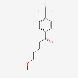 5-Methoxy-1-(4-(trifluoromethyl)phenyl)pentan-1-one chemical structure (CAS 61718-80-7)