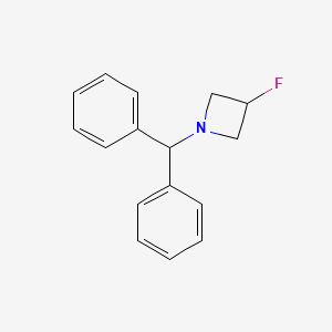 1-(Diphenylmethyl)-3-fluoroazetidine chemical structure (CAS 617718-45-3)