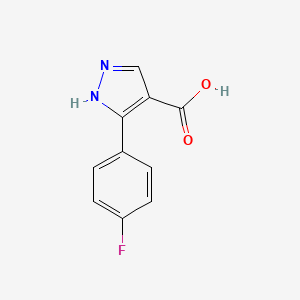 3-(4-Fluorophenyl)-1H-pyrazole-4-carboxylic acid chemical structure (CAS 618383-44-1)