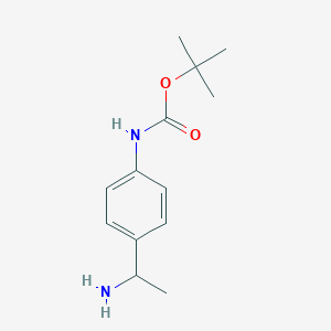 tert-Butyl (4-(1-aminoethyl)phenyl)carbamate chemical structure (CAS 618445-80-0)
