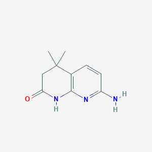 7-Amino-4,4-dimethyl-3,4-dihydro-1,8-naphthyridin-2(1H)-one chemical structure (CAS 618446-06-3)