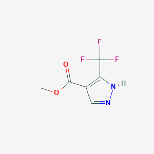 Methyl 3-(trifluoromethyl)-1H-pyrazole-4-carboxylate chemical structure (CAS 61859-96-9)
