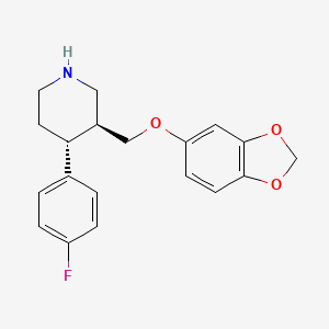 (3S,4R)-3-((Benzo[d][1,3]dioxol-5-yloxy)methyl)-4-(4-fluorophenyl)piperidine chemical structure (CAS 61869-08-7)